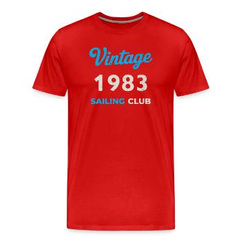 Vintage 1983 – Sailing Club Retro Geburtsjahr - Männer Premium Bio T-Shirt - Rot - Vorne - Damien (186cm)