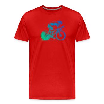 Super cadeau pour vélo de route - T-shirt bio Premium Homme - rouge - Devant - Damien (186cm)