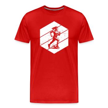 Running Fokus pur - Männer Premium Bio T-Shirt - Rot - Vorne - Damien (186cm)
