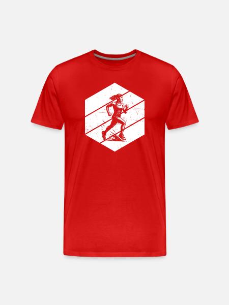 Running Fokus pur - Männer Premium Bio T-Shirt - Rot