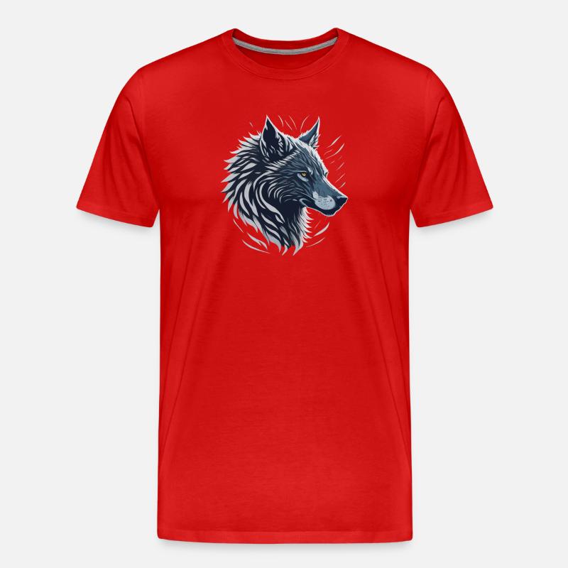 Blue Wolf - Men's Premium Organic T-Shirt - red