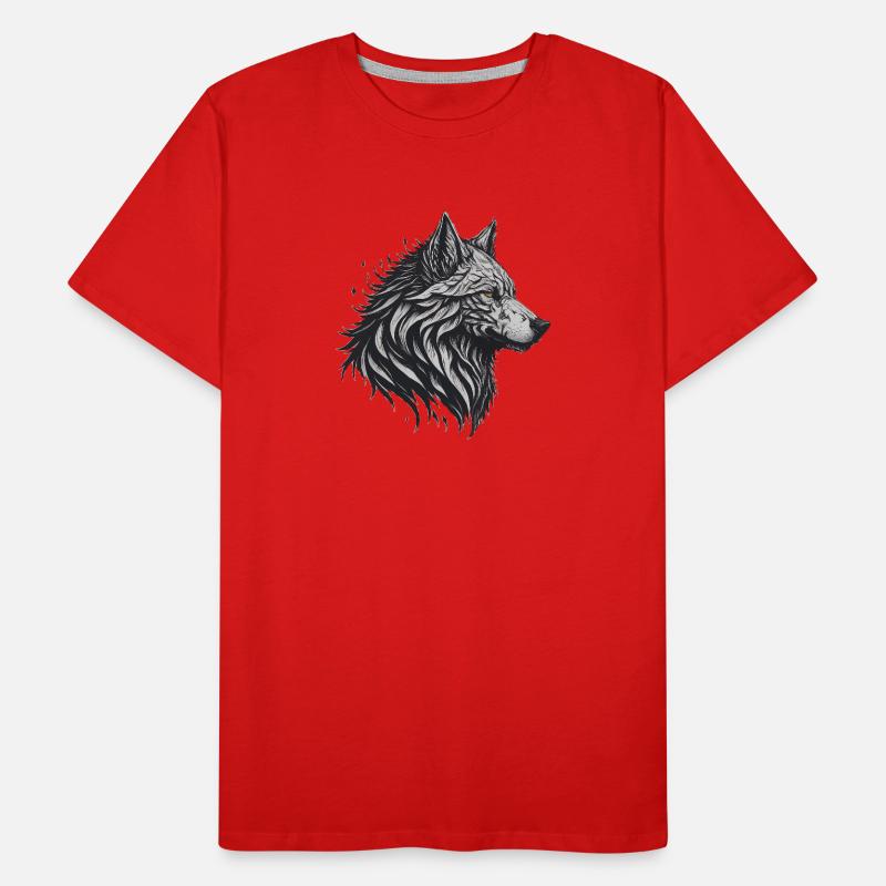 Geometric Black Wolf Men's Premium Organic T-Shirt