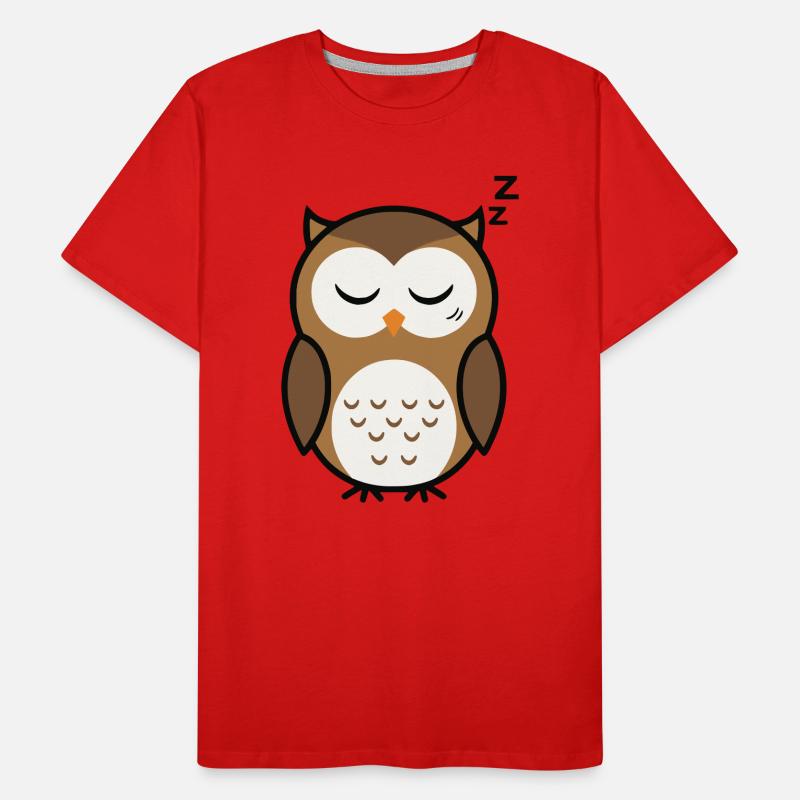 Süße schlafende Eule minimalistischen Stil Männer Premium Bio T-Shirt