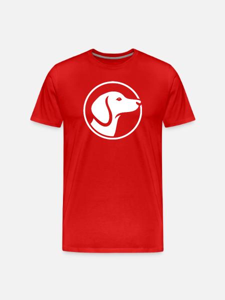 Dachshund Logo – Minimalist Dog Emblem - Men's Premium Organic T-Shirt - red