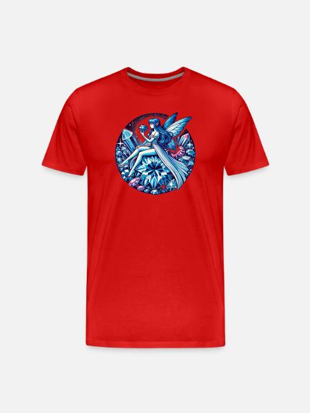 Crystal Fairy on Crystals - Men's Premium Organic T-Shirt - red