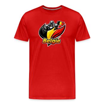 Logo de la Belgique - T-shirt bio Premium Homme - rouge - Devant - Damien (186cm)