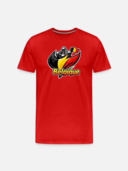 Belgium Flag and Electron - Men's Premium Organic T-Shirt - red