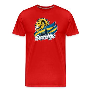 Schwedische Löwenflagge - Männer Premium Bio T-Shirt - Rot - Vorne - Damien (186cm)