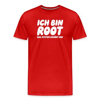 Ich bin Root – Das System gehört mir - Männer Premium Bio T-Shirt - Rot - Vorne - Damien (186cm)