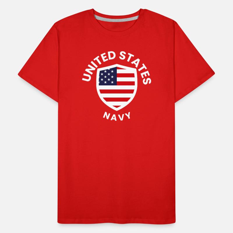 U.S. Flag Shield Navy Men's Premium Organic T-Shirt
