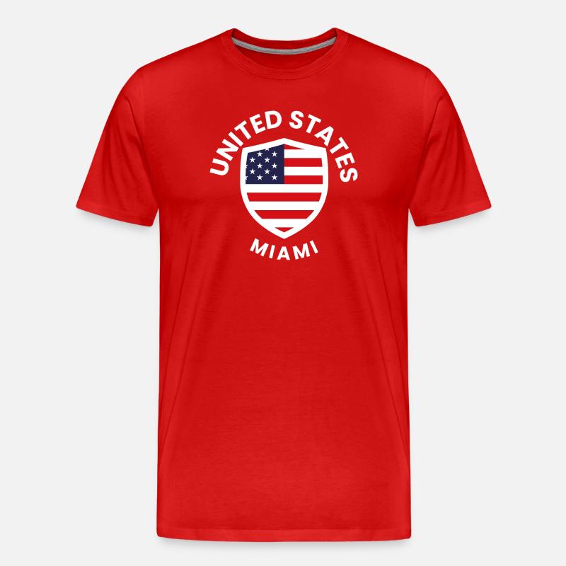 Miami-Flaggenschild - Männer Premium Bio T-Shirt - Rot