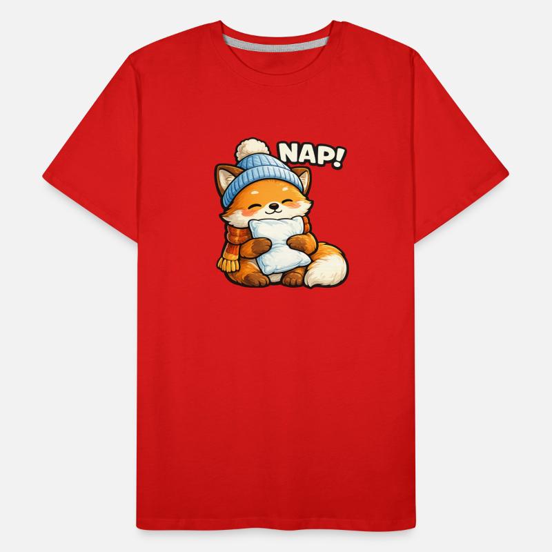 Winter cuddle fox with hat Men's Premium Organic T-Shirt