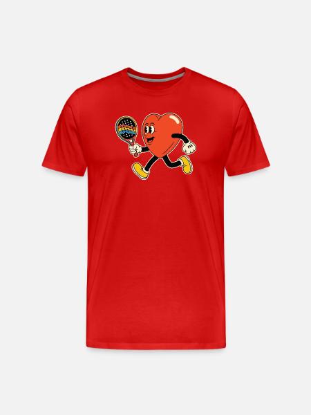 Herz im Paddel - Männer Premium Bio T-Shirt - Rot