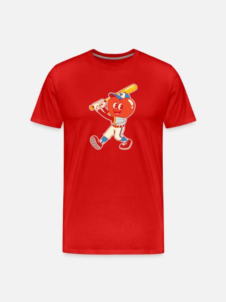 Heart Baseball - Men's Premium Organic T-Shirt - red
