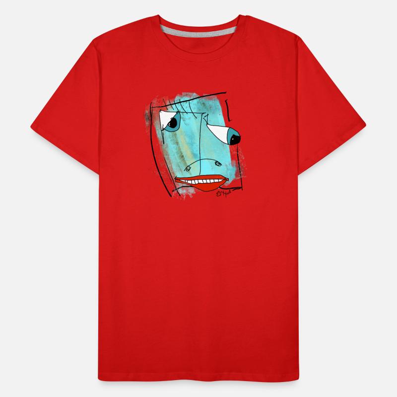 Abstract Face Design Watercolor Men's Premium Organic T-Shirt