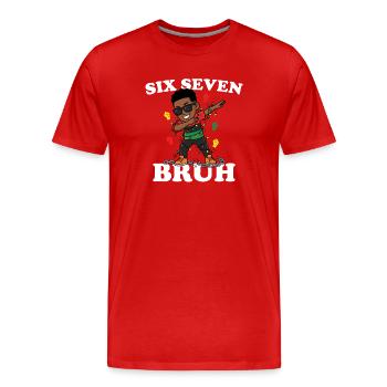 Six sept frères qui dabbent Juneteenth garçons afro garçons - T-shirt bio Premium Homme - rouge - Devant - Damien (186cm)