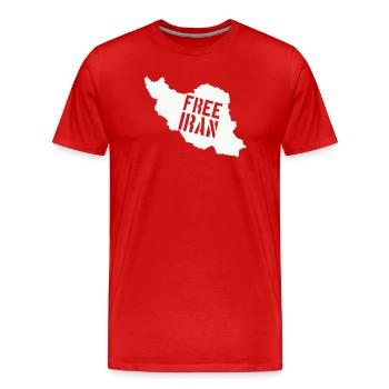 Iran Liberté Iran Libérer l’Iran - T-shirt bio Premium Homme - rouge - Devant - Damien (186cm)