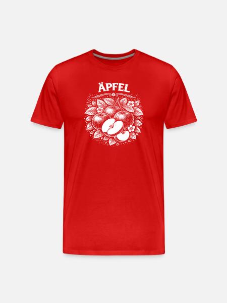 Apple Woodcut Botanical Print - Men's Premium Organic T-Shirt - red