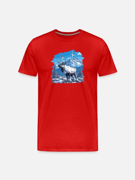 Reindeer Reindeer - Men's Premium Organic T-Shirt - red