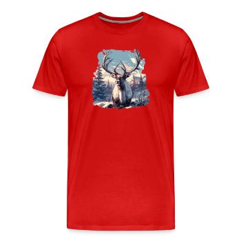 Renne Renne - T-shirt bio Premium Homme - rouge - Devant - Damien (186cm)