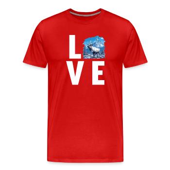 Renne Renne - T-shirt bio Premium Homme - rouge - Devant - Damien (186cm)