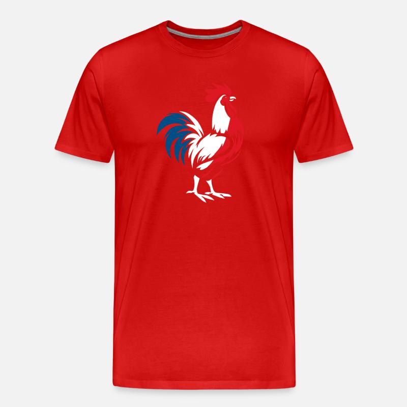 Französischer Hahn - Männer Premium Bio T-Shirt - Rot