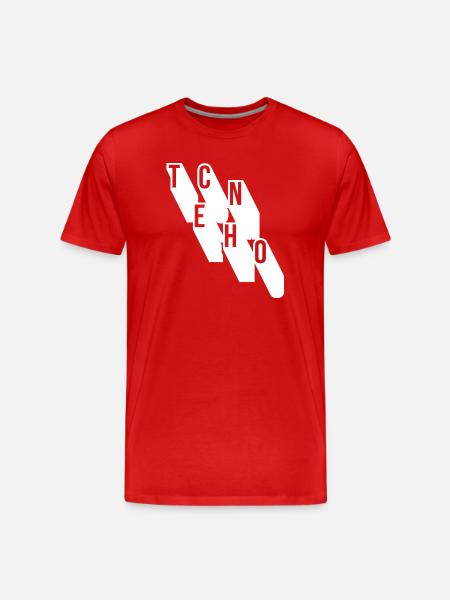 techno music geometric logo design - Men's Premium Organic T-Shirt - red