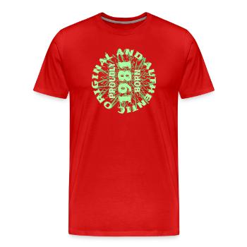 Leisure time 1981 - Men's Premium Organic T-Shirt - red - Front - Damien (186cm)