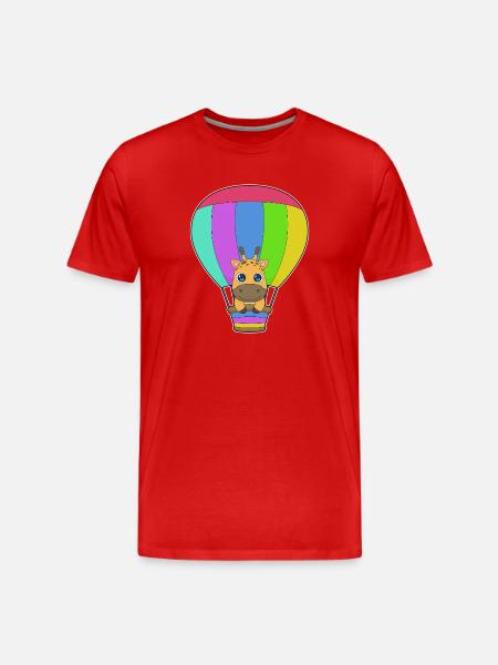 Montgolfière girafe - T-shirt bio Premium Homme - rouge