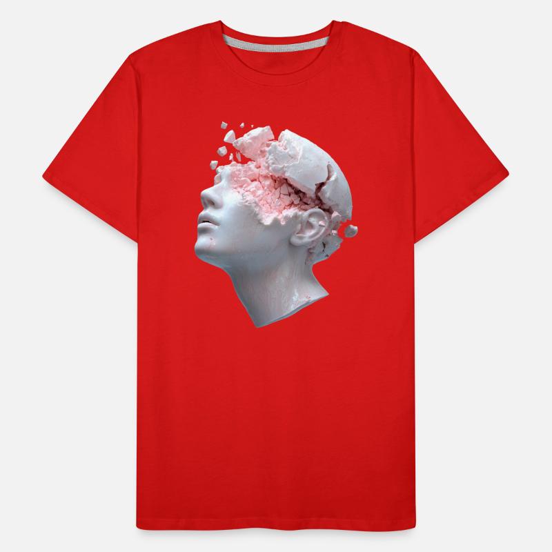 Decaying head, inner thoughts as debris Men's Premium Organic T-Shirt