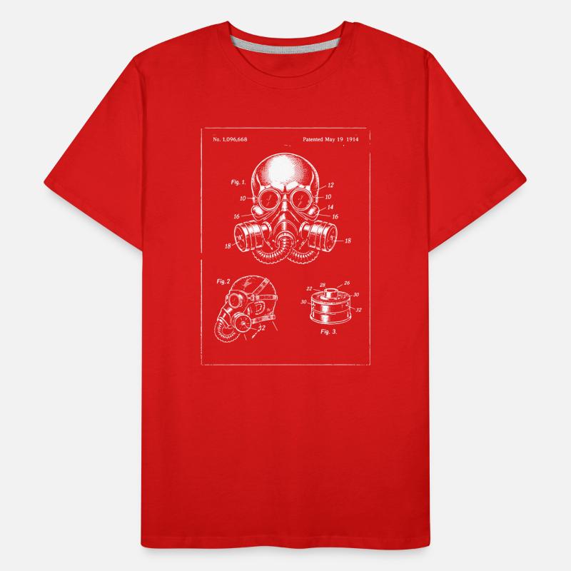 Illustration du plan du masque à gaz T-shirt bio Premium Homme