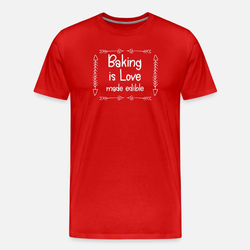 Backen ist essbare Liebe - Männer Premium Bio T-Shirt - Rot