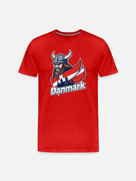 Denmark Viking Emblem - Men's Premium Organic T-Shirt - red
