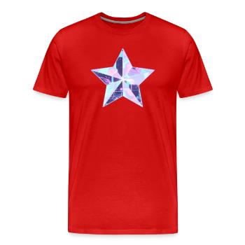 Pastellstern Neon Skyline - Männer Premium Bio T-Shirt - Rot - Vorne - Damien (186cm)