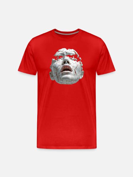 Broken Porcelain Mask - Men's Premium Organic T-Shirt - red