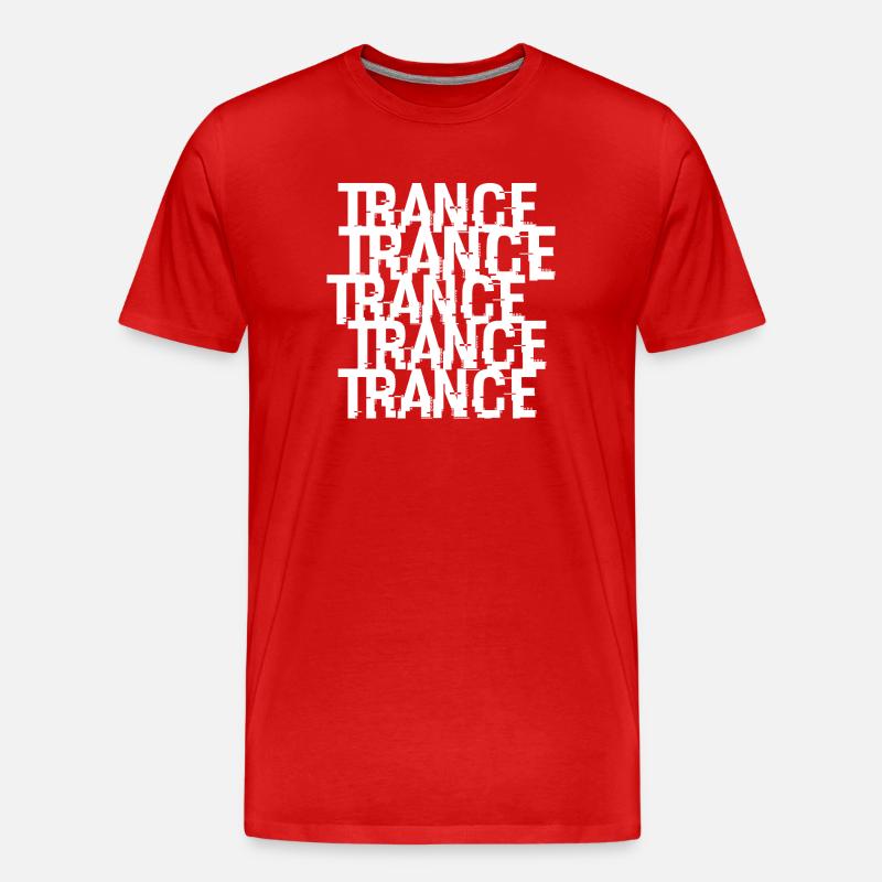 Trance-Typographisches Muster - Männer Premium Bio T-Shirt - Rot