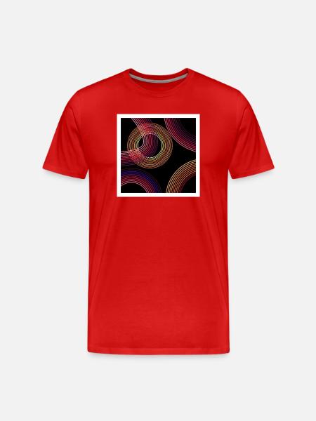 Neon Wirbel - Männer Premium Bio T-Shirt - Rot