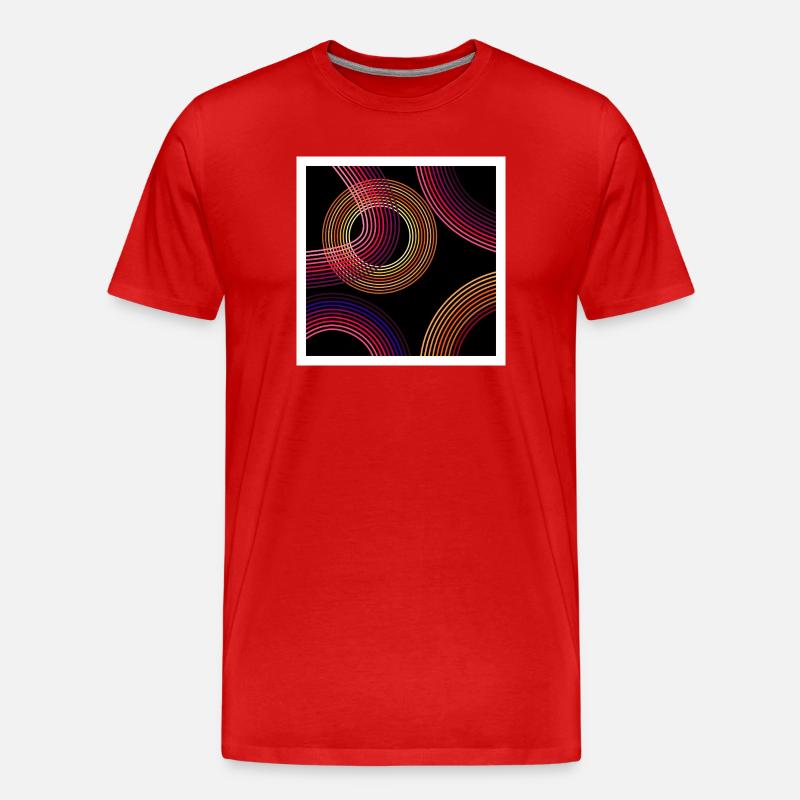 Neon Wirbel - Männer Premium Bio T-Shirt - Rot
