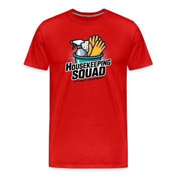 Conception de nettoyage amusante - T-shirt bio Premium Homme - rouge - Devant - Damien (186cm)