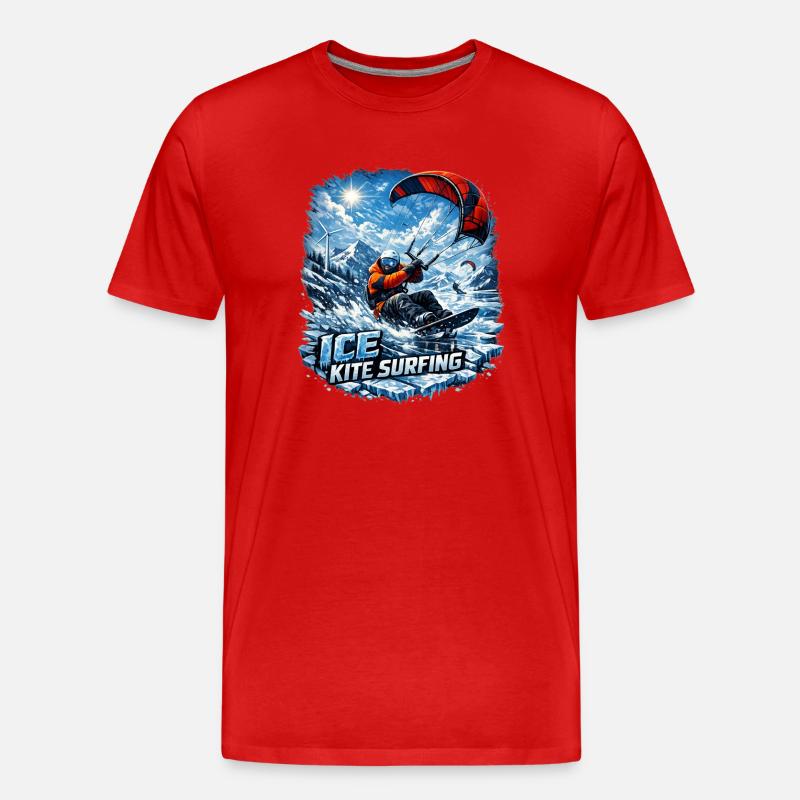 WINTER KITE SURFING - Männer Premium Bio T-Shirt - Rot