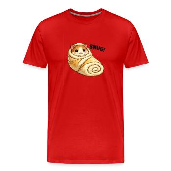 Kuscheliger Hamster in Decke - Männer Premium Bio T-Shirt - Rot - Vorne - Damien (186cm)