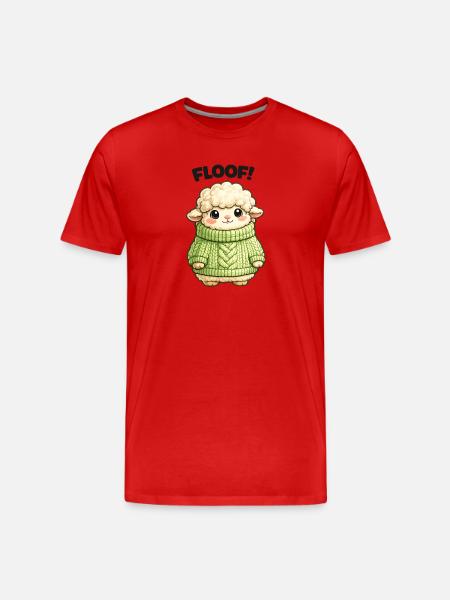 Kuscheliges Schäfchen Pullover Design - Männer Premium Bio T-Shirt - Rot