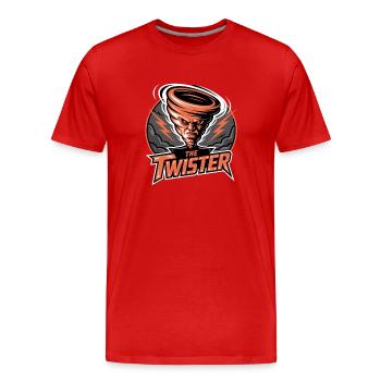 The Twister Tornado Storm Thunderstorm Lightning Gaming - Men's Premium Organic T-Shirt - red - Front - Damien (186cm)