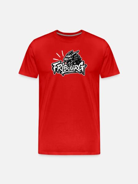 Fribourg Dragon - Männer Premium Bio T-Shirt - Rot