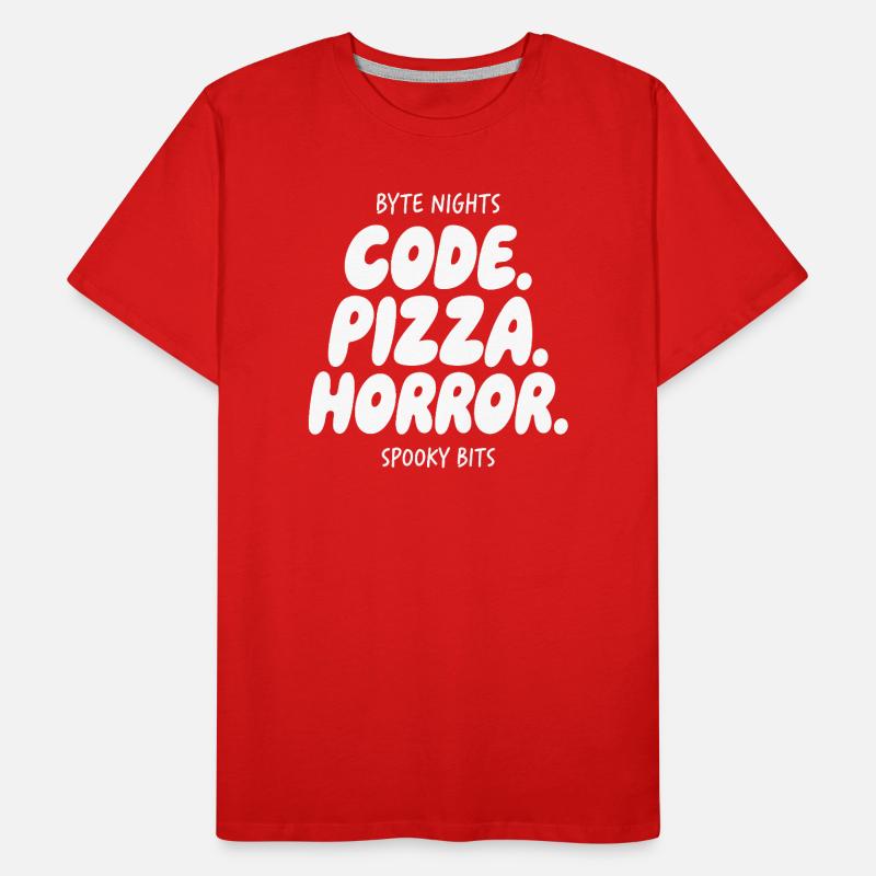 Byte Nächte: Code Pizza Horror Männer Premium Bio T-Shirt