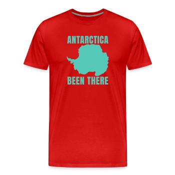 Antarktis – Schon mal da gewesen – Familienurlaub  - Männer Premium Bio T-Shirt - Rot - Vorne - Damien (186cm)