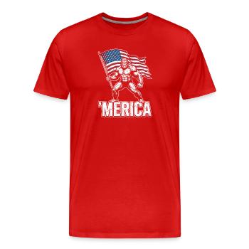 America Bigfoot Drôle 4 juillet Bigfoot Ameri - T-shirt bio Premium Homme - rouge - Devant - Damien (186cm)
