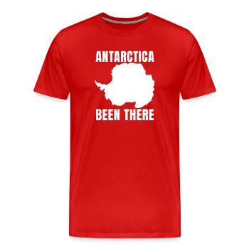 Antarktis – Schon mal da gewesen – Familienurlaub  - Männer Premium Bio T-Shirt - Rot - Vorne - Damien (186cm)