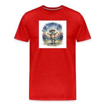 Mehni le cow-boy Koala - T-shirt bio Premium Homme - rouge - Devant - Damien (186cm)