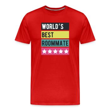 Stars rétro du meilleur colocataire du monde - T-shirt bio Premium Homme - rouge - Devant - Damien (186cm)